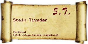 Stein Tivadar névjegykártya
